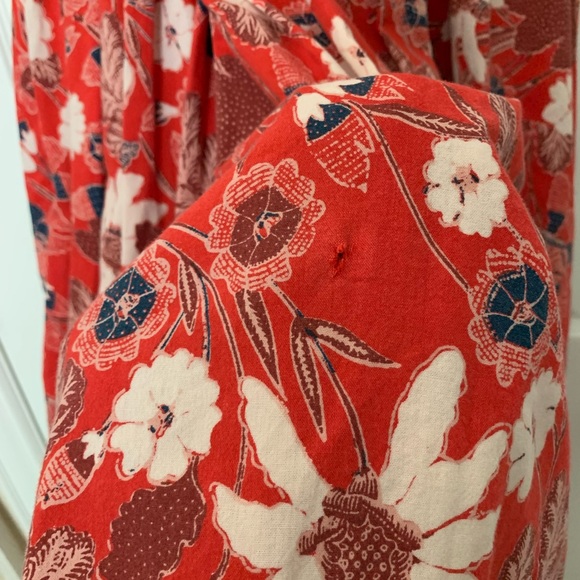 Ulla Johnson Lottie Floral Midi Dress Scarlet Red - Picture 9 of 12